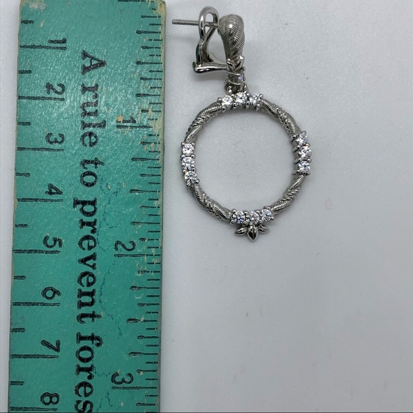 JUDITH RIPKA PIERCED DROP WREATH & DIAMONIQUE EARRINGS 💜 - Picture 6 of 7